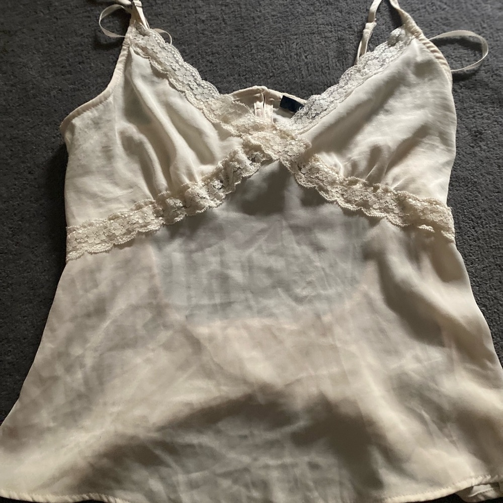 Ivory lace trim cami